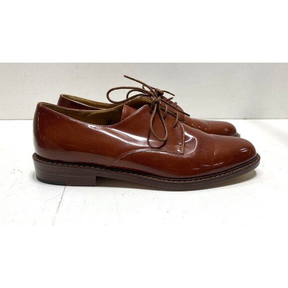Vintage Cole Haan Brown Patent Leather Oxford Shoes- Made in Italy 6 B